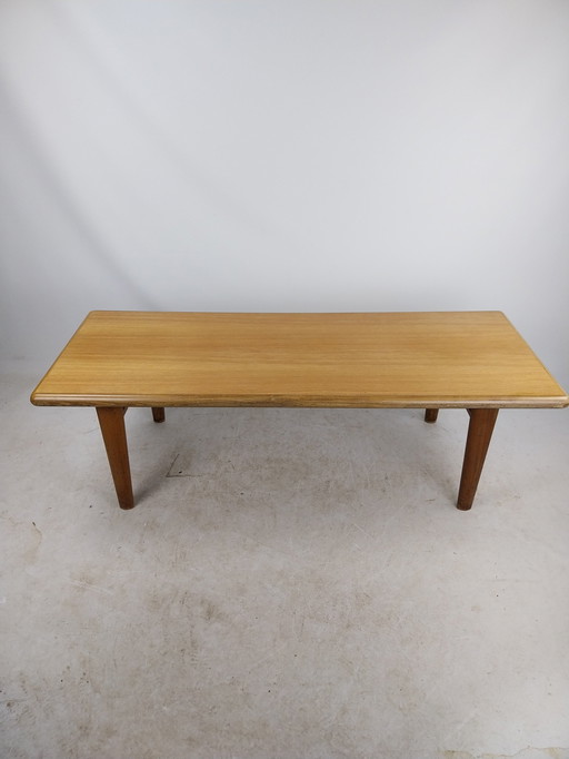 1 X Table basse danoise en teck et hêtre 1970's