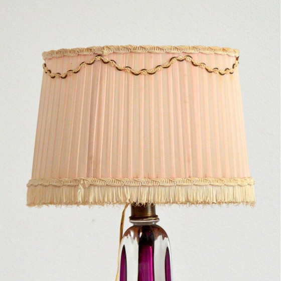 Image 1 of Lampe de table en cristal Val St-Lambert, Mid Century, Belgique 1960
