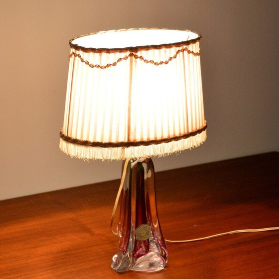 Image 1 of Lampe de table en cristal Val St-Lambert, Mid Century, Belgique 1960