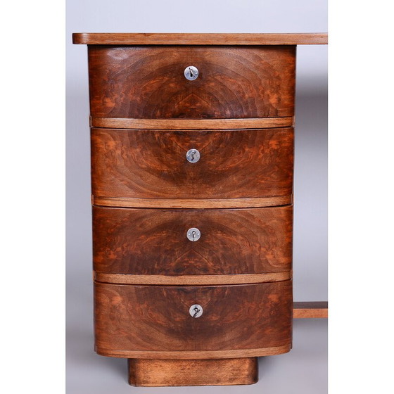 Image 1 of Bureau Art Déco vintage en noyer par Jindrich Halabala, années 1920