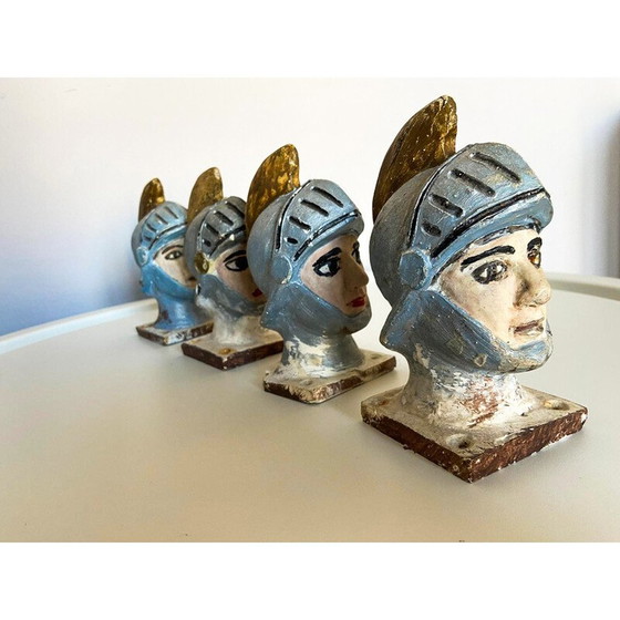 Image 1 of Lot de 4 marionnettes siciliennes vintage en résine et peintes à la main, Italie 1980