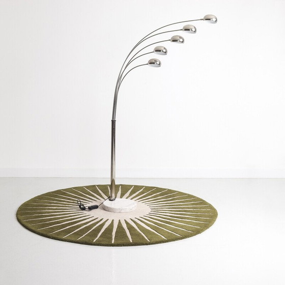 Image 1 of Lampe vintage en acier chromé et base en marbre, 1970