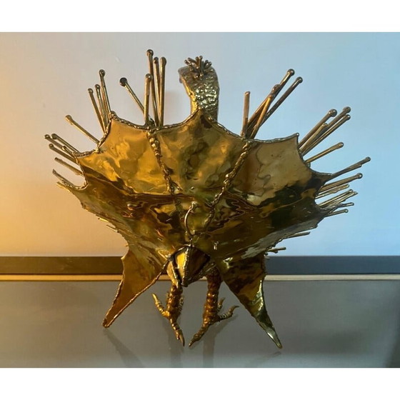 Image 1 of Paon vintage en laiton doré