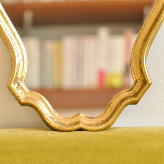 Image 1 of Miroir Baroque En Bois Doré À La Feuille D'Or 