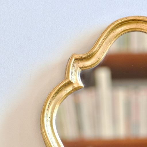 Miroir Baroque En Bois Doré À La Feuille D'Or 