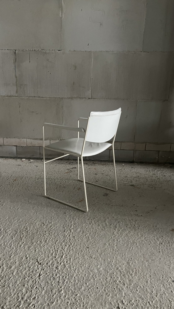 Image 1 of 4X Chaise en métal blanc