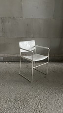 4X Chaise en métal blanc