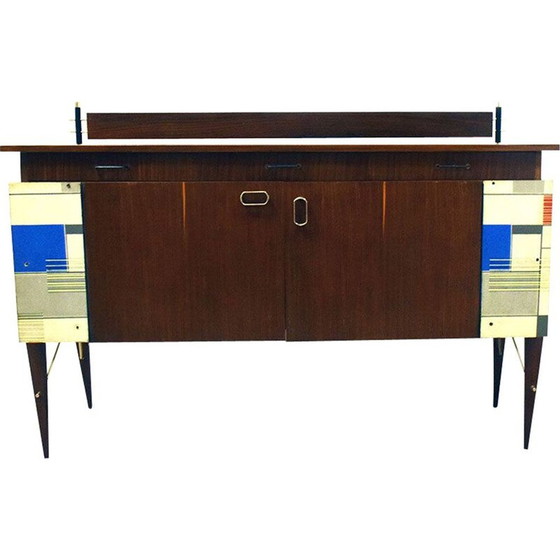 Image 1 of Buffet vintage décoré par Società Compensati Curvati, 1950