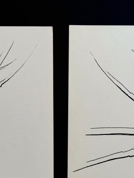 Ensemble de 2 œuvres d'art surréalistes. 1981. Eugène Eechaut (1928-2019) – Peintures et dessins, Paper (photo 12 of 19)