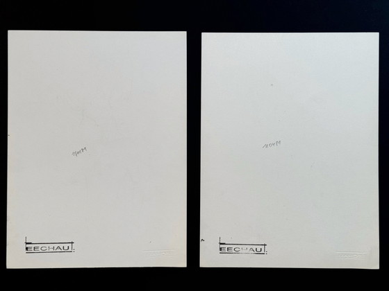 Ensemble de 2 œuvres d'art surréalistes. 1981. Eugène Eechaut (1928-2019) – Peintures et dessins, Paper (photo 15 of 19)