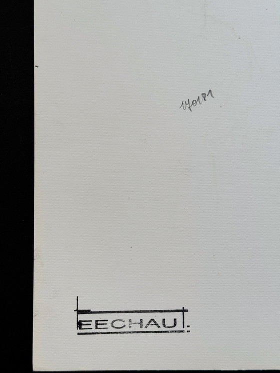 Ensemble de 2 œuvres d'art surréalistes. 1981. Eugène Eechaut (1928-2019) – Peintures et dessins, Paper (photo 13 of 19)