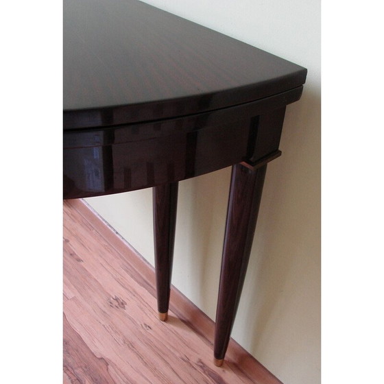 Image 1 of Console vintage en bois d'acajou et laiton, 1950