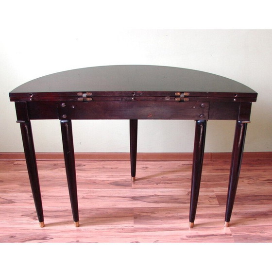 Image 1 of Console vintage en bois d'acajou et laiton, 1950