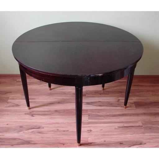 Console vintage en bois d'acajou et laiton, 1950