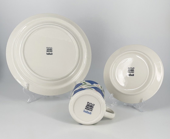 Image 1 of Arabia Finland Moreeni Balladi Design Par Heikki Orvola Tasse, Soucoupe Et Assiette