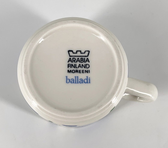 Image 1 of Arabia Finland Moreeni Balladi Design Par Heikki Orvola Tasse, Soucoupe Et Assiette