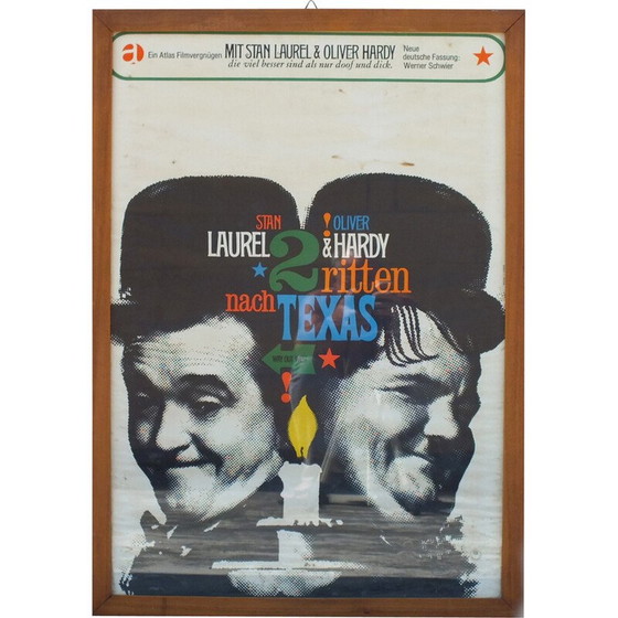 Image 1 of Peinture vintage "Laurel et Oliver" avec cadre en bois par Gunther Kieser et Hans Michel, 1960