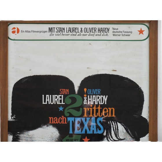 Image 1 of Peinture vintage "Laurel et Oliver" avec cadre en bois par Gunther Kieser et Hans Michel, 1960