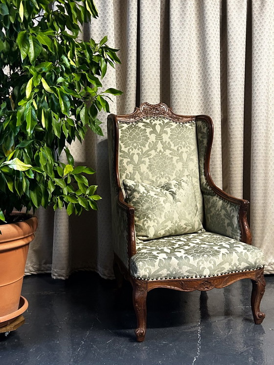 Image 1 of Fauteuil à oreilles Nouveau Rembourrage Avec Coussin