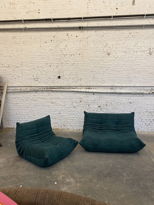 Ensemble Togo (1&2 places) | Ligne Roset | Nouvellement tapissé en velours côtelé