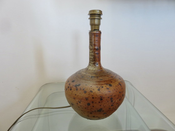 Image 1 of Lampe En Grès Émaillé Et Pyrité Signée André Truchon-Blasini