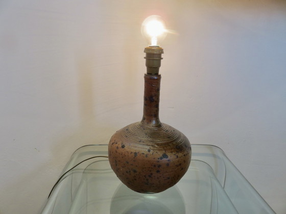 Image 1 of Lampe En Grès Émaillé Et Pyrité Signée André Truchon-Blasini