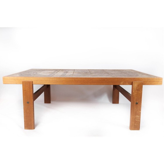 Image 1 of Table basse vintage en teck avec carreaux, Danemark 1960