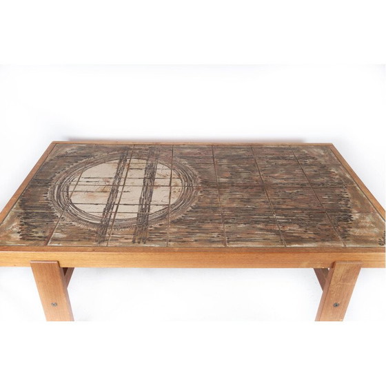 Image 1 of Table basse vintage en teck avec carreaux, Danemark 1960