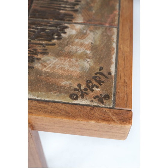 Image 1 of Table basse vintage en teck avec carreaux, Danemark 1960