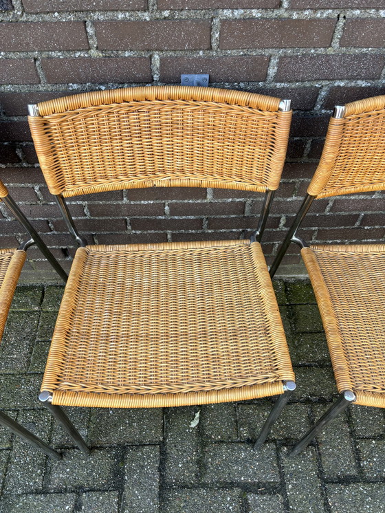 Image 1 of 4X Chaise en rotin dans le style de Martin Visser