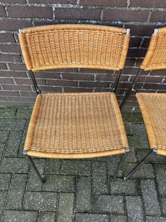 Image 1 of 4X Chaise en rotin dans le style de Martin Visser