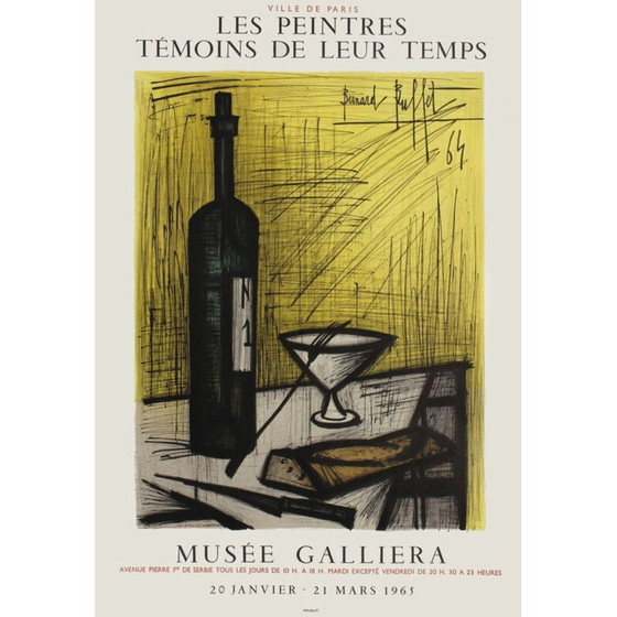 Image 1 of Affiche vintage "musée galliera" de Bernard Buffet, 1965