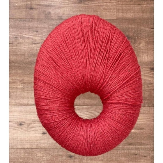 Image 1 of Tabouret vintage en métal rouge et laine modèle Eskilstuna par Ikea, années 1990