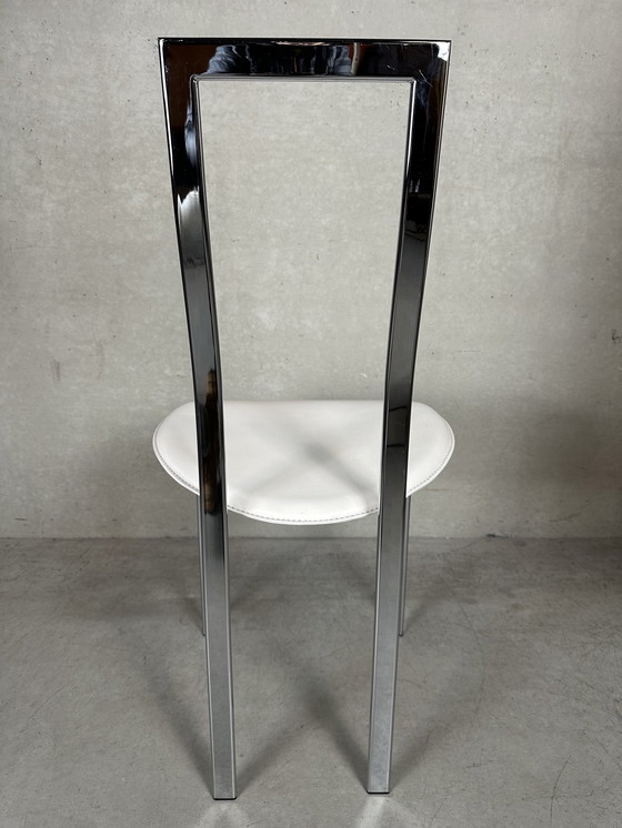 Image 1 of 6X Chaise de salle à manger Cattelan Italia - Cuir et chrome
