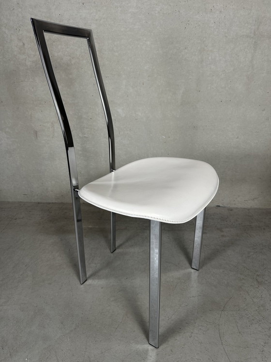 Image 1 of 6X Chaise de salle à manger Cattelan Italia - Cuir et chrome