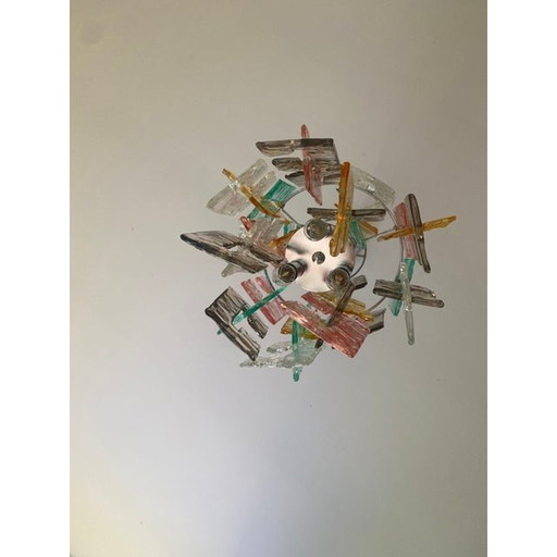 Lustre contemporain multicolore "Handmade C" en verre de Murano Style Venini