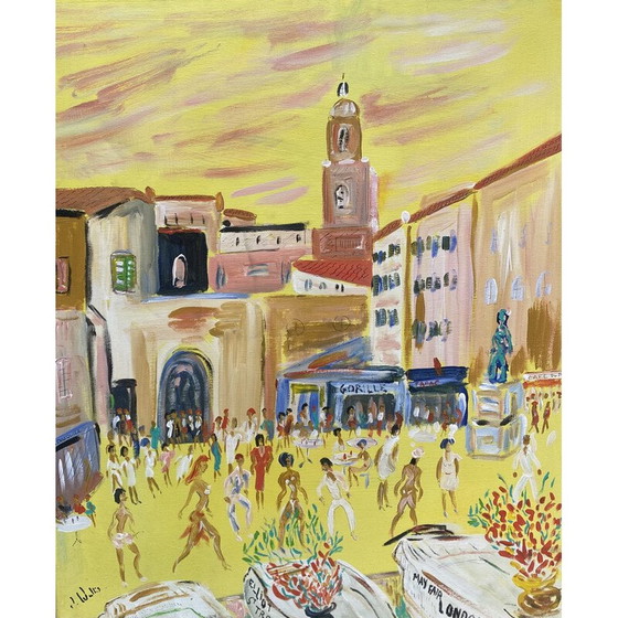 Image 1 of Acrylique vintage sur toile Saint Tropez par Jean Wallis