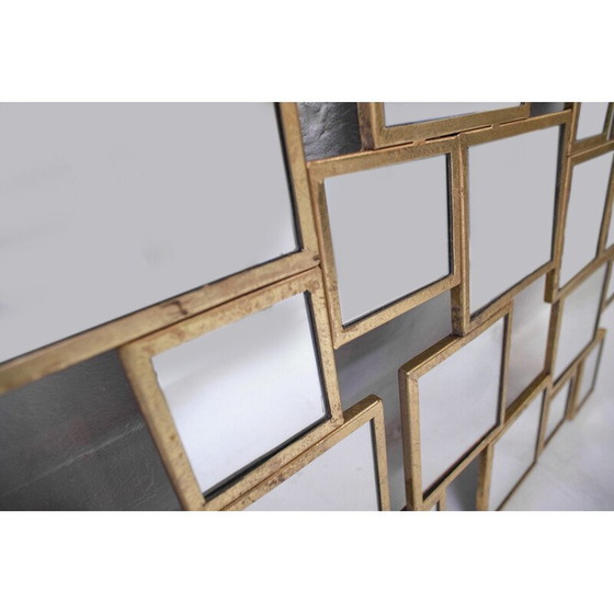 Image 1 of Miroir vintage en métal doré, France 1950