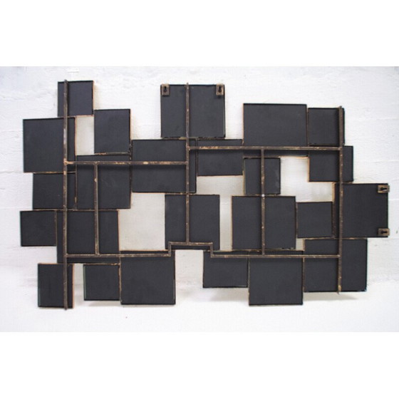 Image 1 of Miroir vintage en métal doré, France 1950