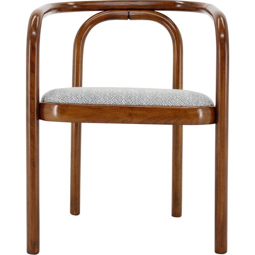 Chaise vintage en zinc et tissu par Antonin Suman pour Ton, Tchécoslovaquie 1970