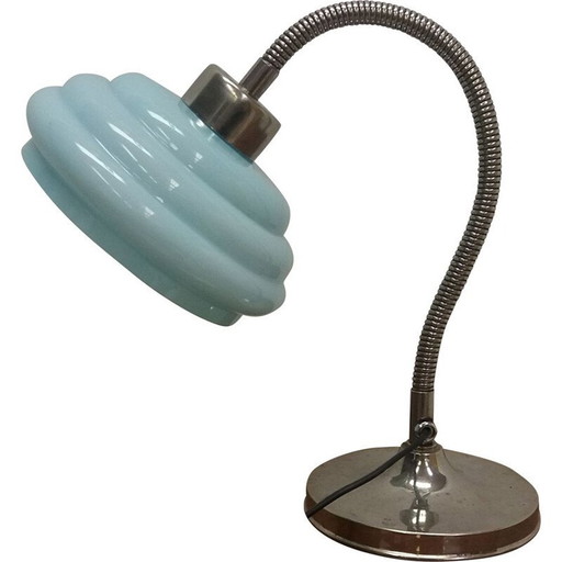 Lampe de table vintage Art déco en métal, Tchécoslovaquie 1935