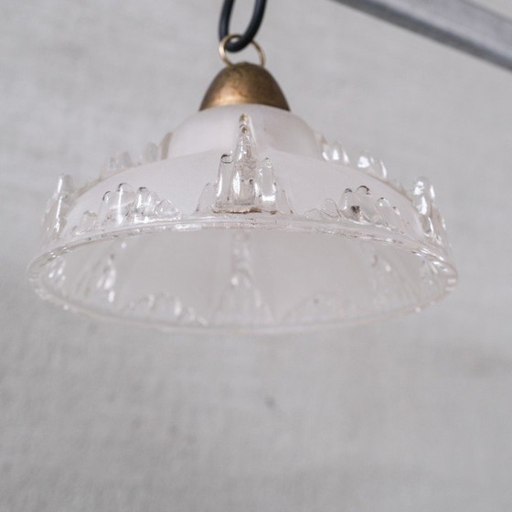 Image 1 of Paire de lampes suspendues en verre "Ice", France 1970