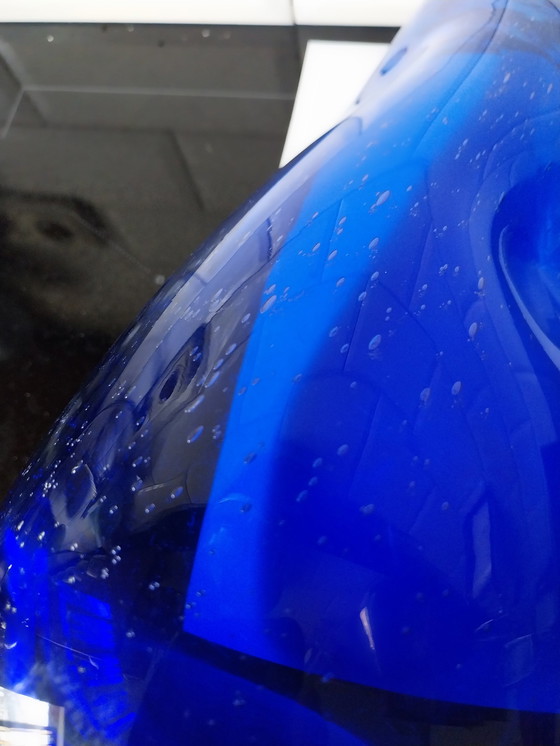 Image 1 of 1 X Vase Murano bleu soufflé à la bouche et formé à la main, hauteur 35 cm