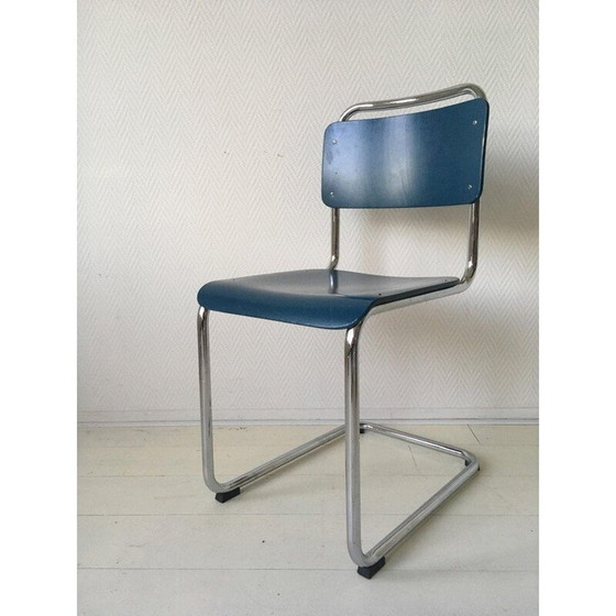 Image 1 of Ensemble de 4 chaises de salle à manger vintage par W.H. Gispen Modèle 101 Gebroeders van der Stroom 2004