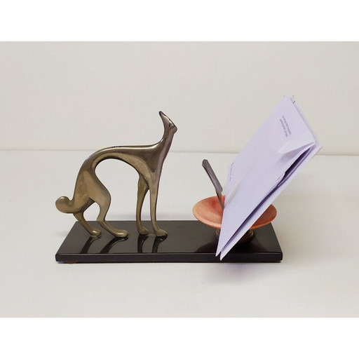 Figurine vintage de lévrier en métal par Karl Hagenauer, 1930