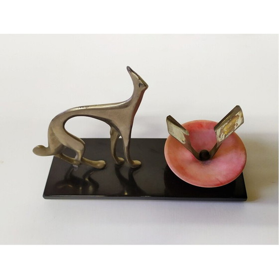 Image 1 of Figurine vintage de lévrier en métal par Karl Hagenauer, 1930
