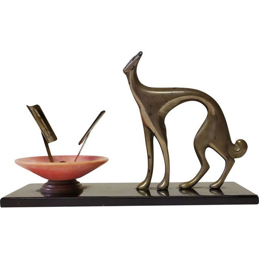 Figurine vintage de lévrier en métal par Karl Hagenauer, 1930