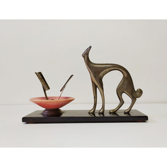 Image 1 of Figurine vintage de lévrier en métal par Karl Hagenauer, 1930