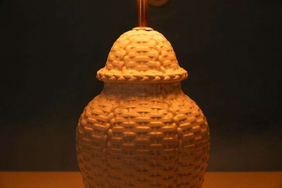 Image 1 of Lampe de table vintage céramique tressée lampe de table regency