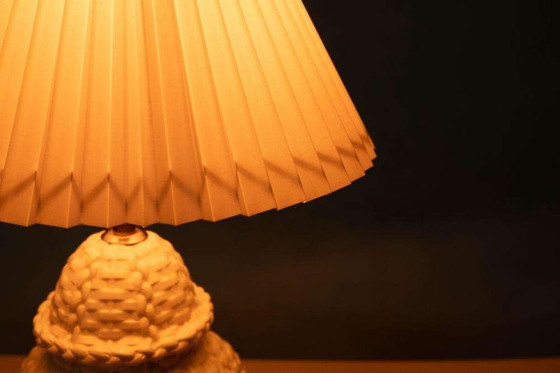 Image 1 of Lampe de table vintage céramique tressée lampe de table regency